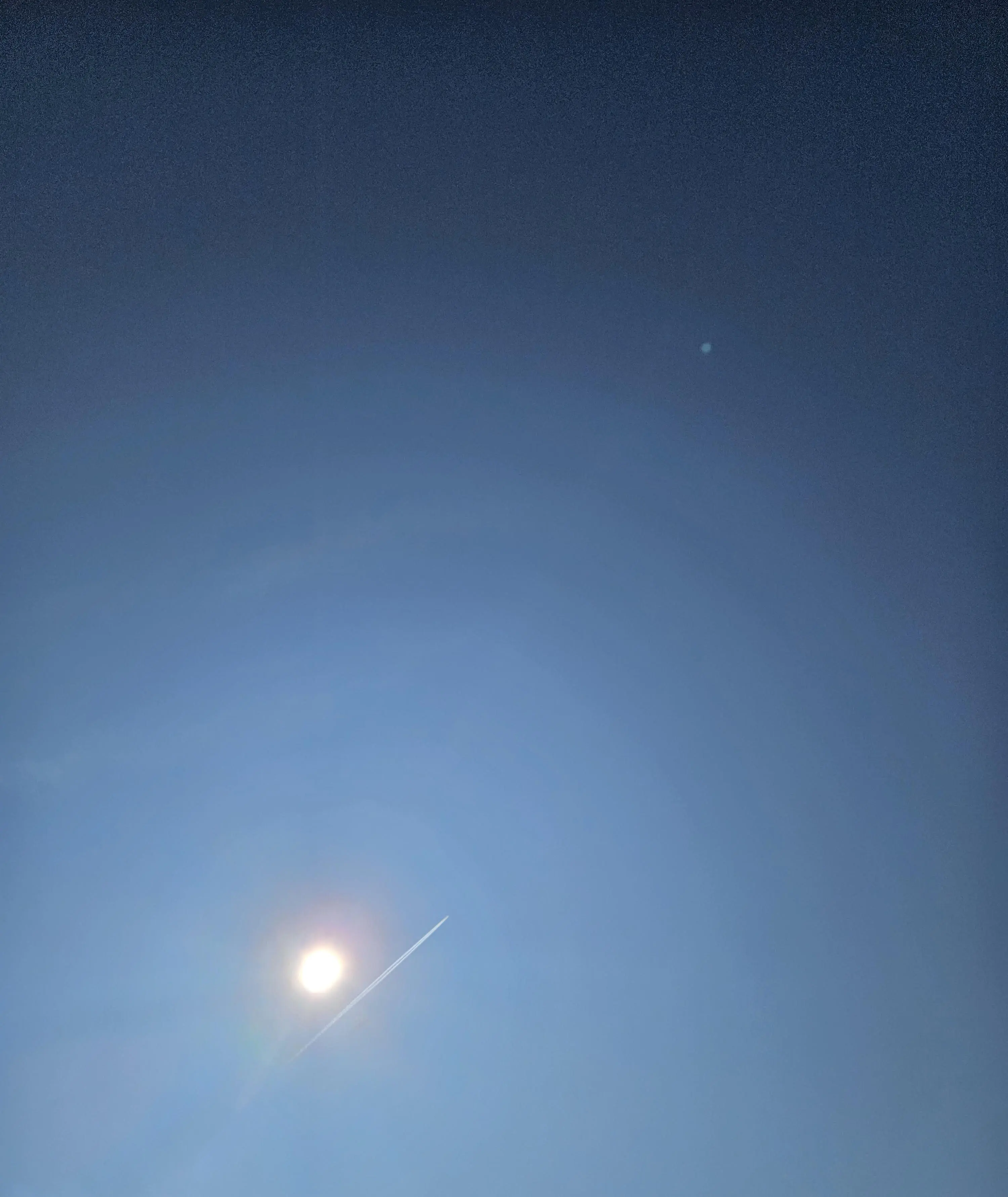 bright sun and a blue sky